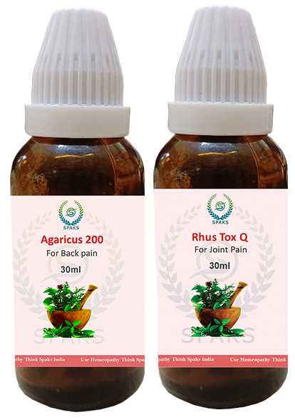 Agaricus 200, Rhus Tox Q For Back pain