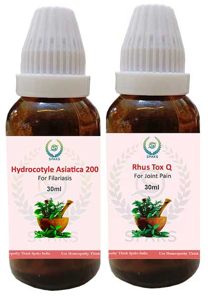 Hydrocotyle Asi.200 , Rhus Tox Q For Filariasis