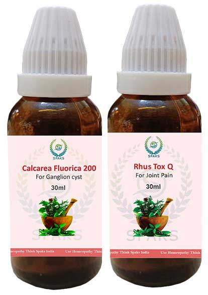 Calcarea Fluorica 200 , Rhus Tox Q For Ganglion cyst