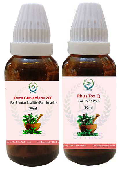 Ruta Graveolens 200 , Rhus Tox Q For Plantar fasciitis (Pain in Sole)