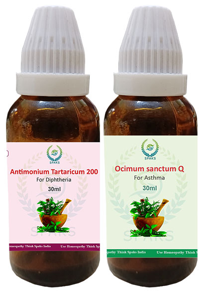 Antimonium Tart.200,  Ocimum Sanctum Q For Diphtheria