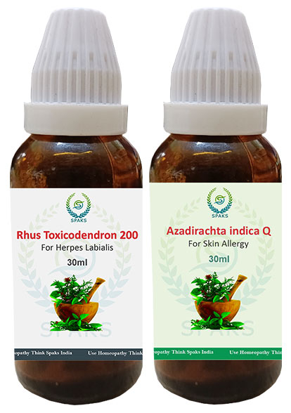 Rhus Tox. 200, Azadirachta ind. Q For Herpes Labialis