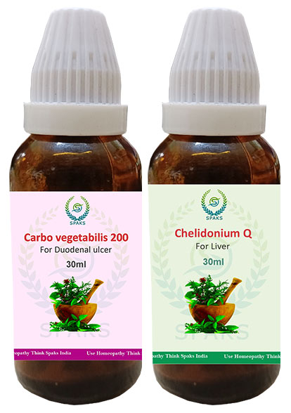 Carbo veg. 200, Chelidonium Q For Duodenal Ulcer